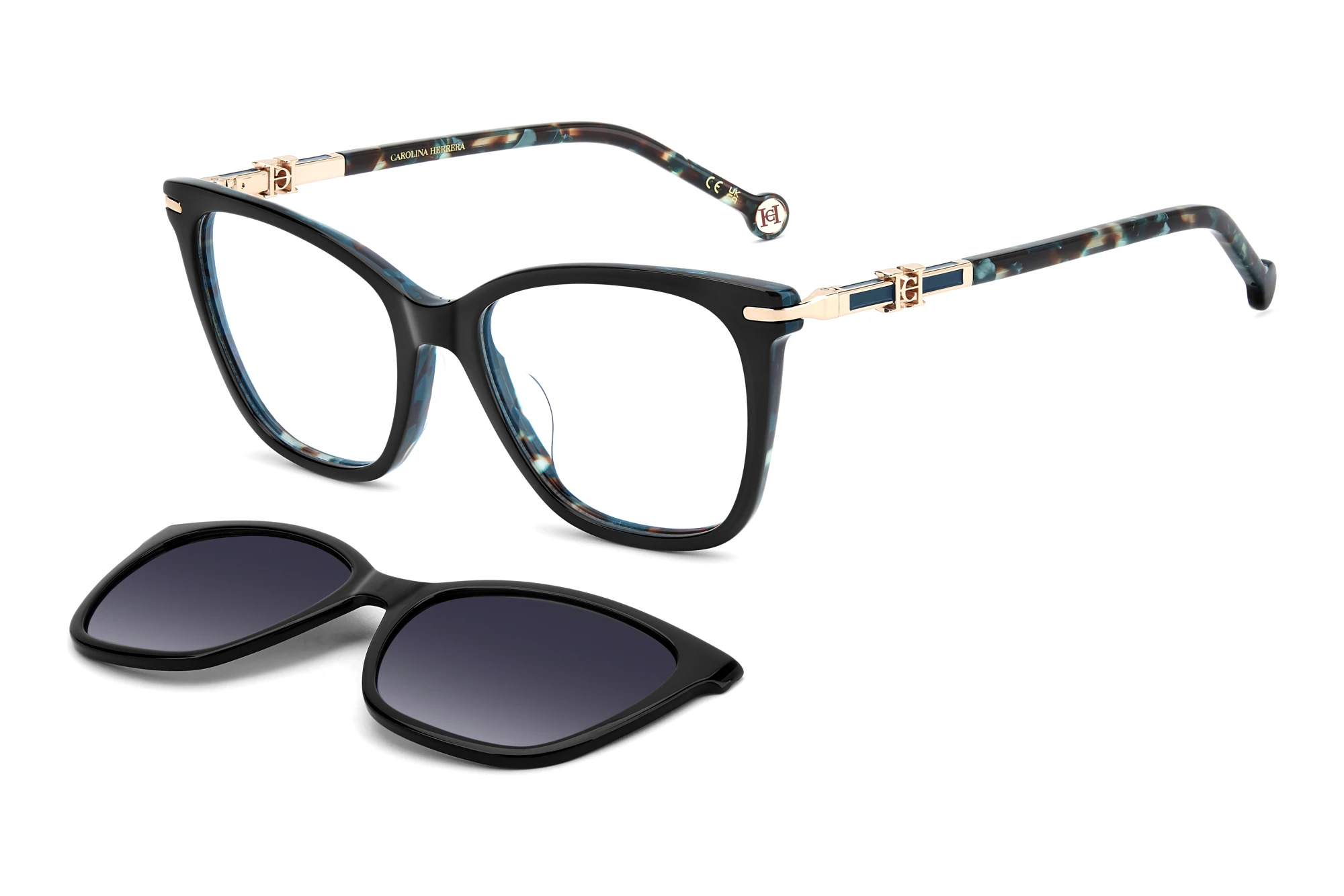 Carolina Herrera HER 0422/G/C G8J TEAL HAVANA BLACK Carolina Herrera HER 0422/G/C G8J TEAL HAVANA BLACK
