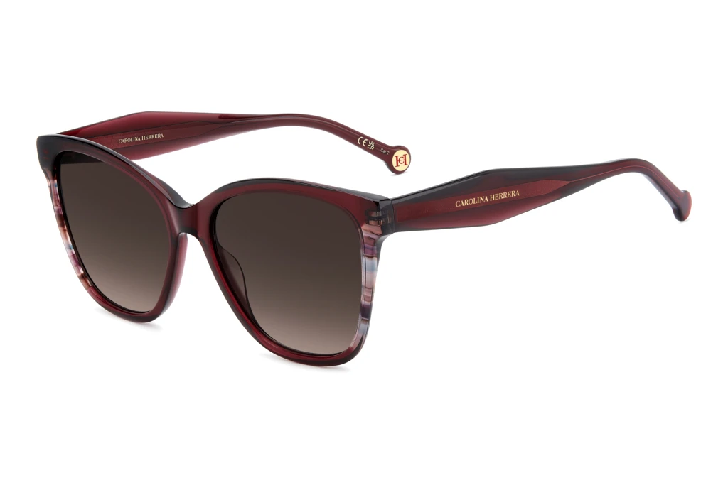 Carolina Herrera HER 0390/S LHF/HA BROWN SHADEDBURGUNDY 2 Carolina Herrera HER 0390/S LHF/HA BROWN SHADEDBURGUNDY 2