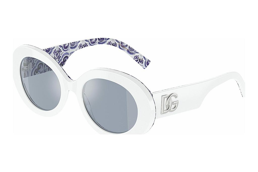 Dolce & Gabbana   DG4448 337155 Light Blue Mirror SilverWhite On Blue Maiolica