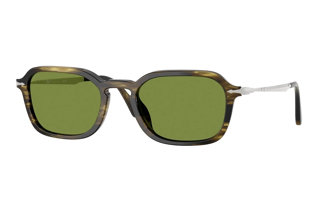 Persol PO3381S 12374E GreenStriped Black & Olive Green Persol PO3381S 12374E GreenStriped Black & Olive Green