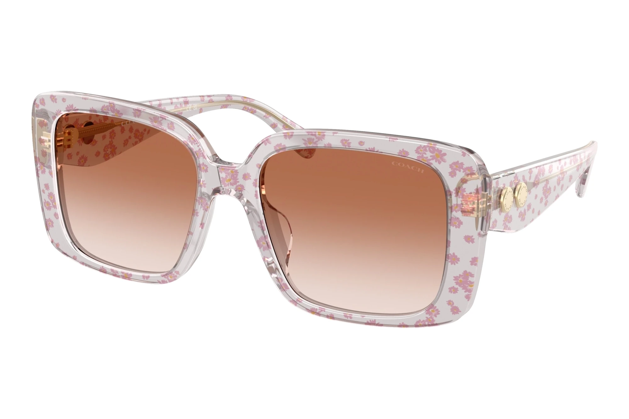 Coach HC8424U 595313 Pink GradientTransparent Pink Floral Print Coach HC8424U 595313 Pink GradientTransparent Pink Floral Print