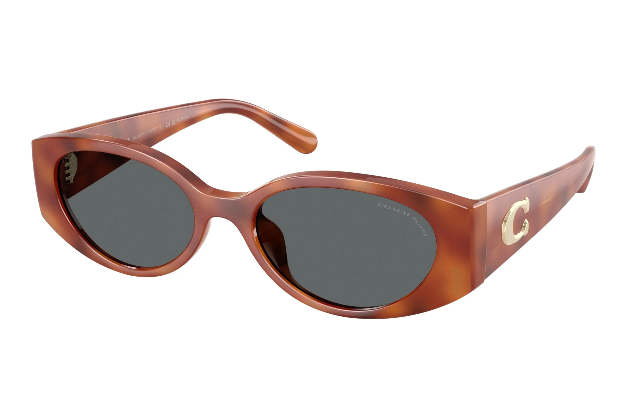 Coach HC8462U 577481 Grey Solid PolarizedCaramel Tortoise Coach HC8462U 577481 Grey Solid PolarizedCaramel Tortoise