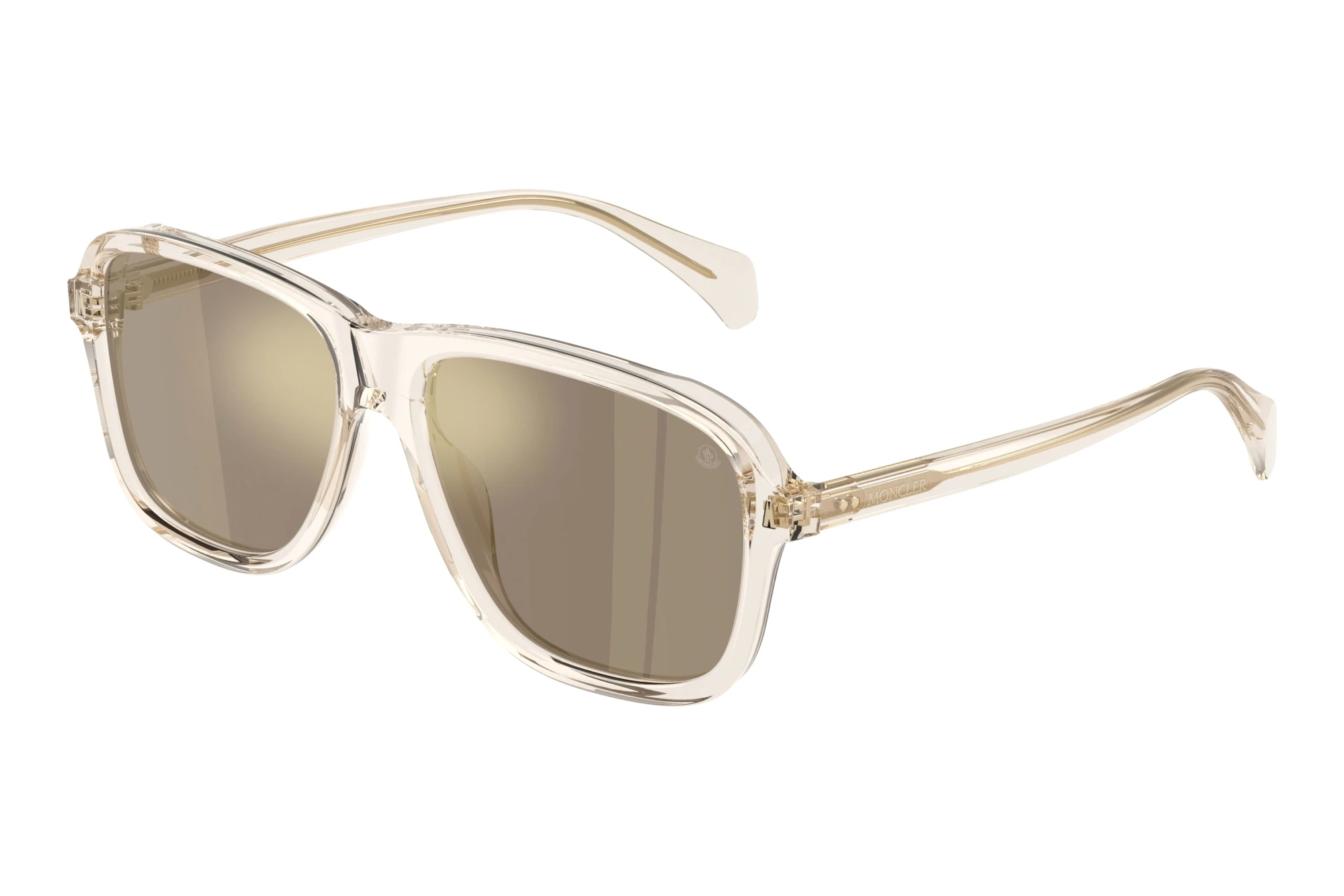 Moncler ME6030 30035A Light Brown Mirror GoldShiny Transparent Off White Moncler ME6030 30035A Light Brown Mirror GoldShiny Transparent Off White