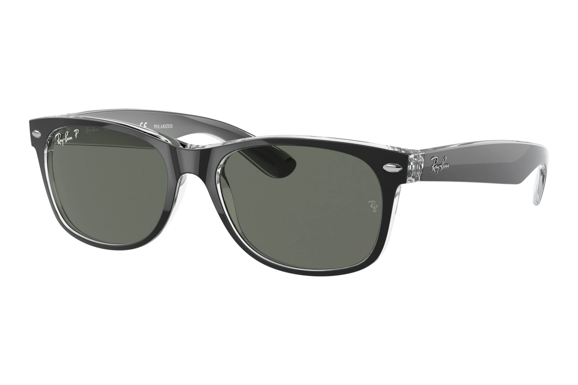 Ray-Ban RB2132 605258 Polarized Green Classic G-15Black On Transparent Ray-Ban RB2132 605258 Polarized Green Classic G-15Black On Transparent