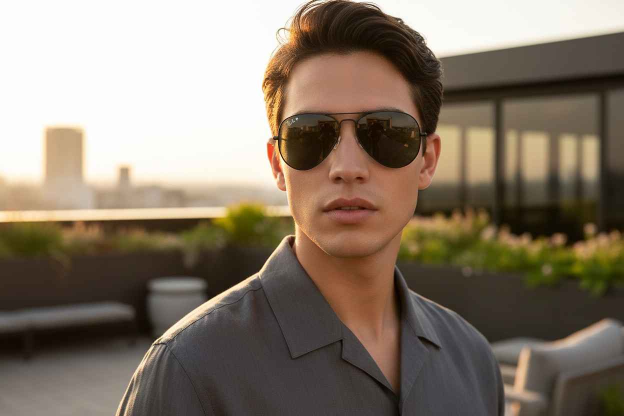 Framifrån Ray-Ban AVIATOR LARGE METAL (RB3025 - 002/48)