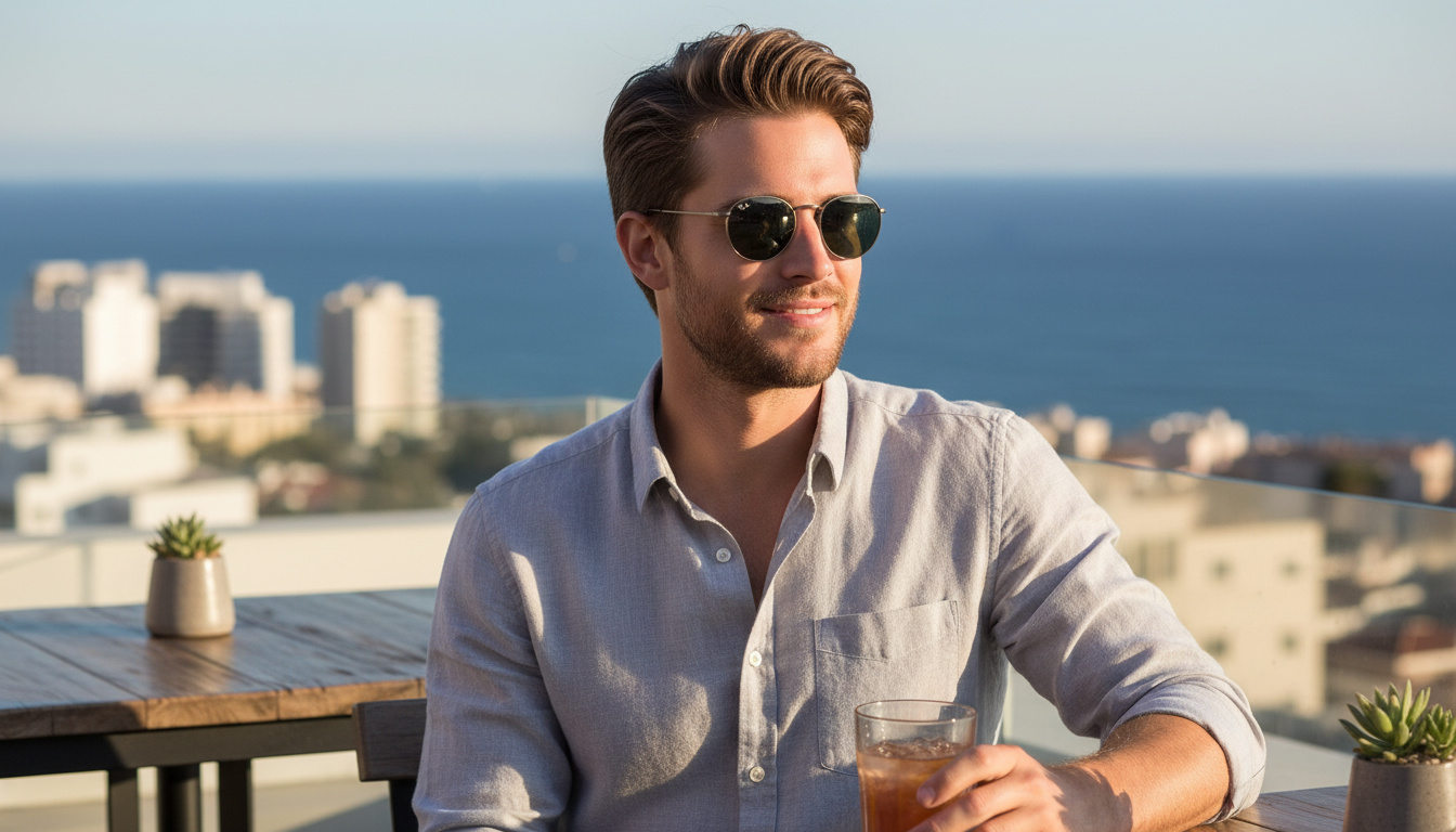 Vista frontal Ray-Ban ROUND METAL (RB3447 - 9229B1)