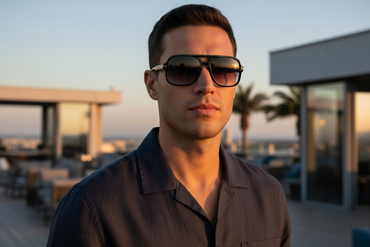 Vista frontal Tom Ford FALCONER-02 (FT0884 - 01B)