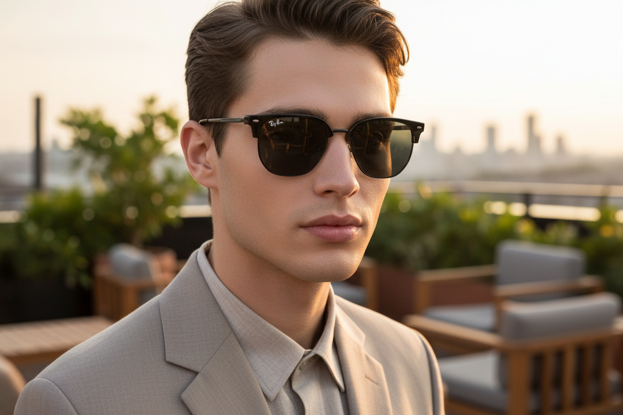 Vue de face Ray-Ban NEW CLUBMASTER (RB4416 - 6653B1)