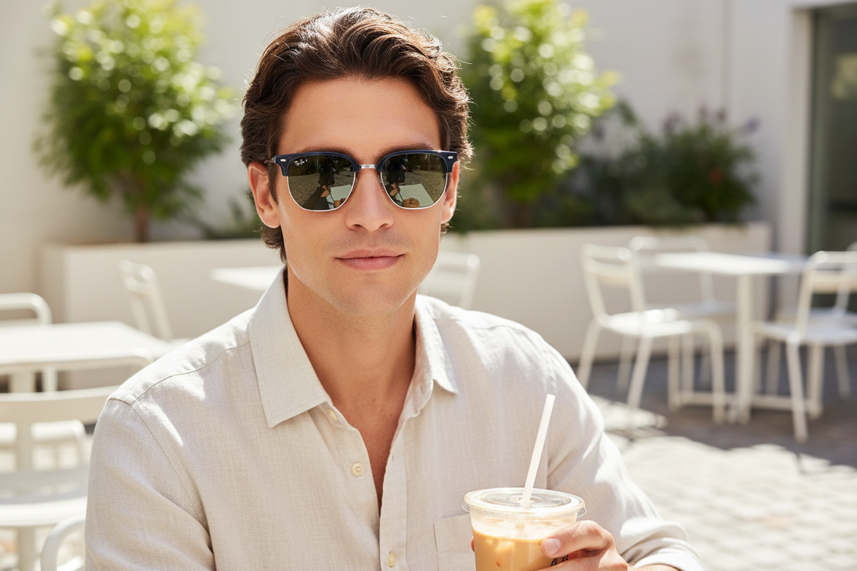 Edestä katsottuna Ray-Ban NEW CLUBMASTER (RB4416 - 6656G6)