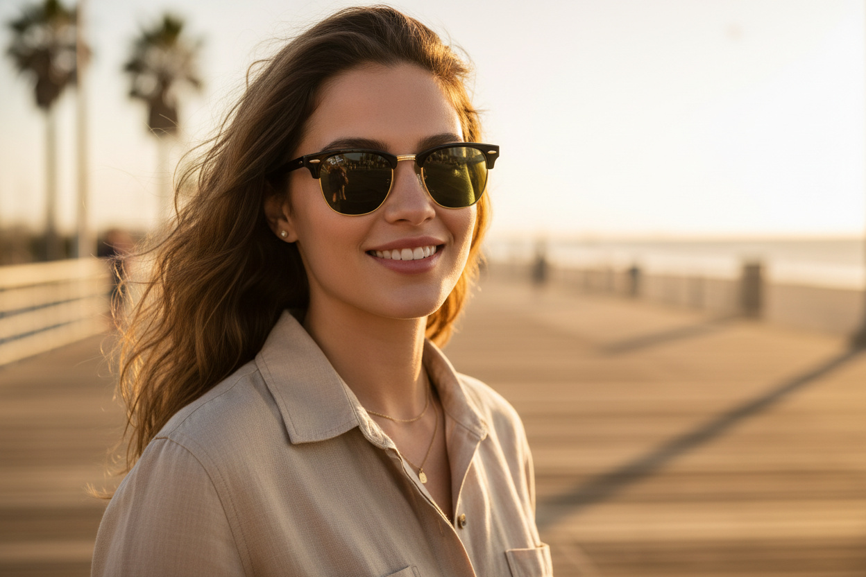 Framifrån Ray-Ban CLUBMASTER (RB3016 - W0365)