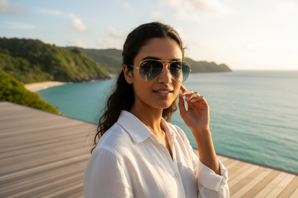 Framifrån Ray-Ban AVIATOR LARGE METAL (RB3025 - 001/3M)