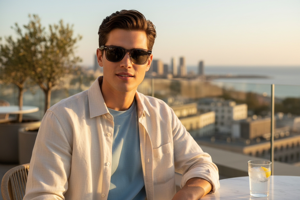 Edestä katsottuna Ray-Ban WAYFARER (RB2140 - 1355R5)