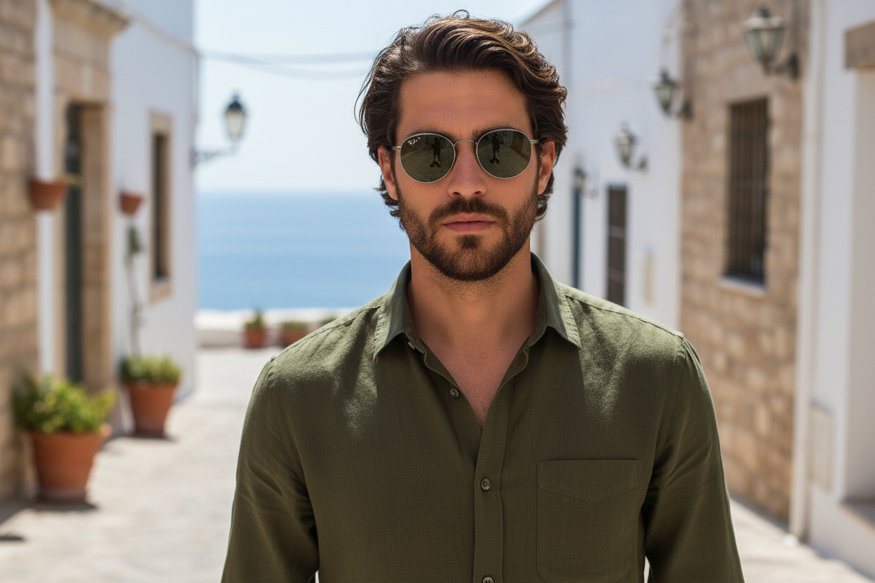 [glasses-front-view] Ray-Ban ROUND METAL (RB3447 - 004/G4)