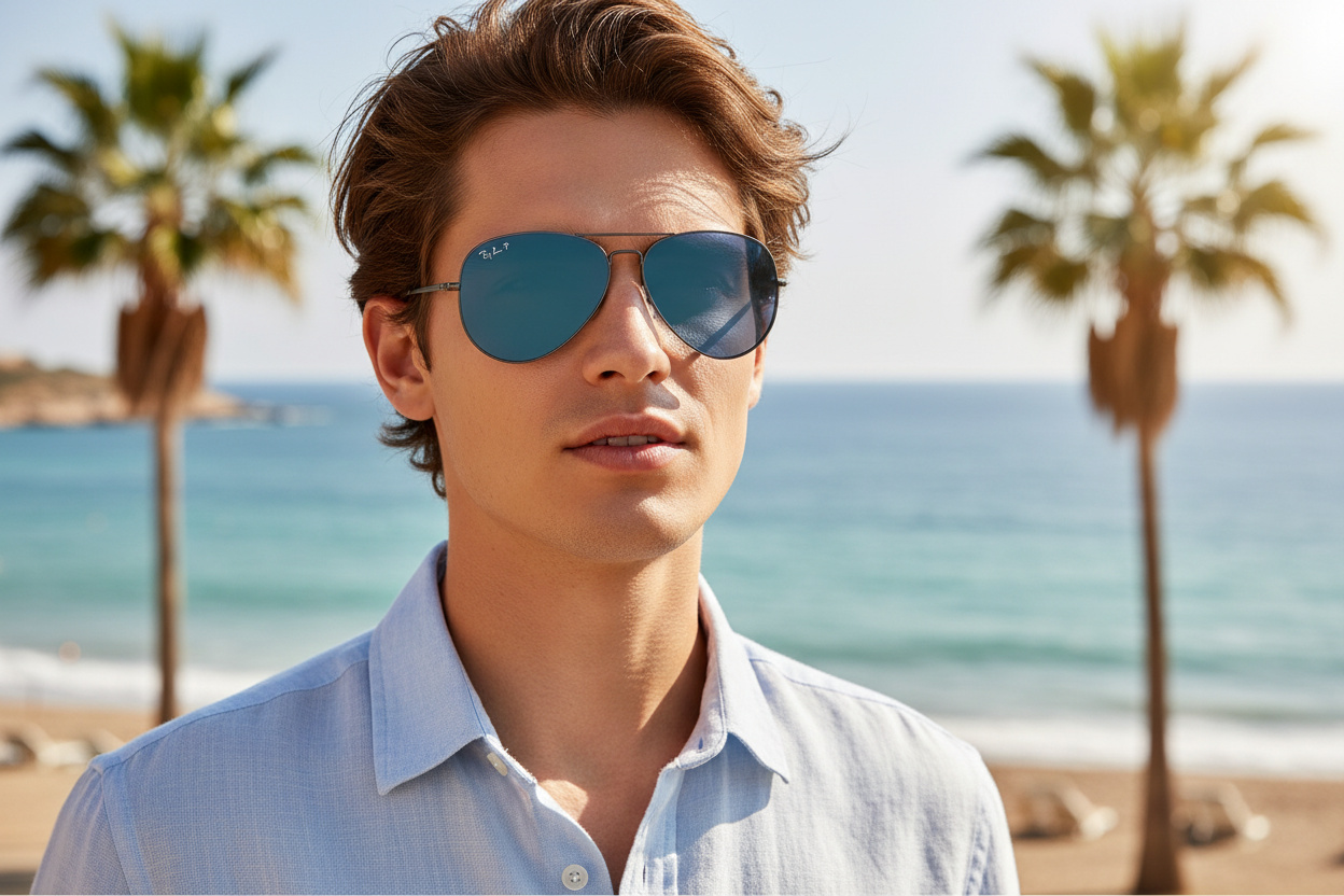 Vista frontal Ray-Ban AVIATOR TITANIUM (RB8089 - 165/S2)