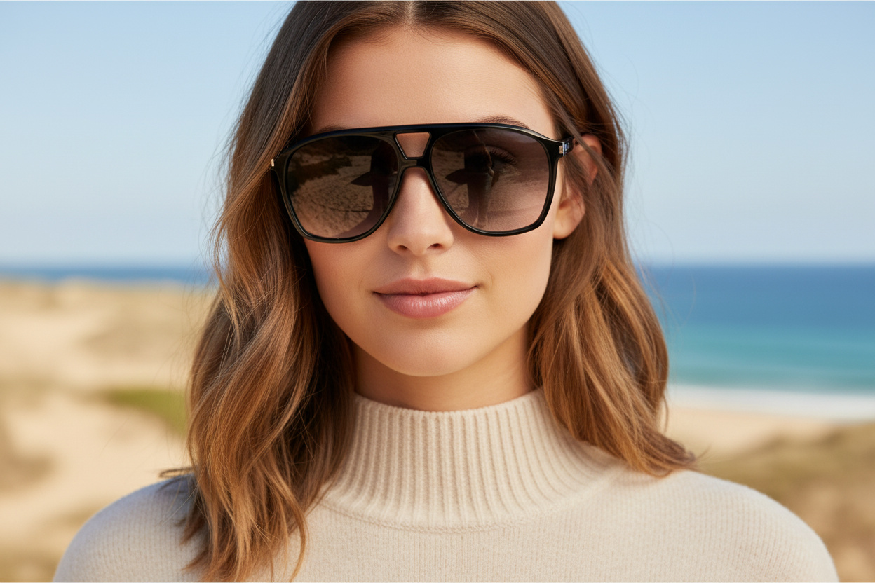 [glasses-front-view] Saint Laurent SL 596 DUNE (006)