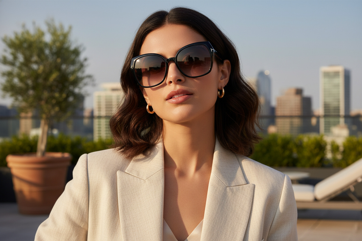 [glasses-front-view] Tom Ford PLUM (FT1223 - 01B)