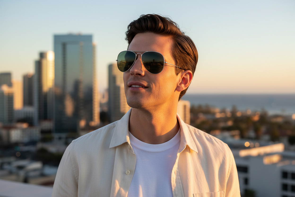 Vista frontal Ray-Ban AVIATOR LARGE METAL (RB3025 - 003/40)
