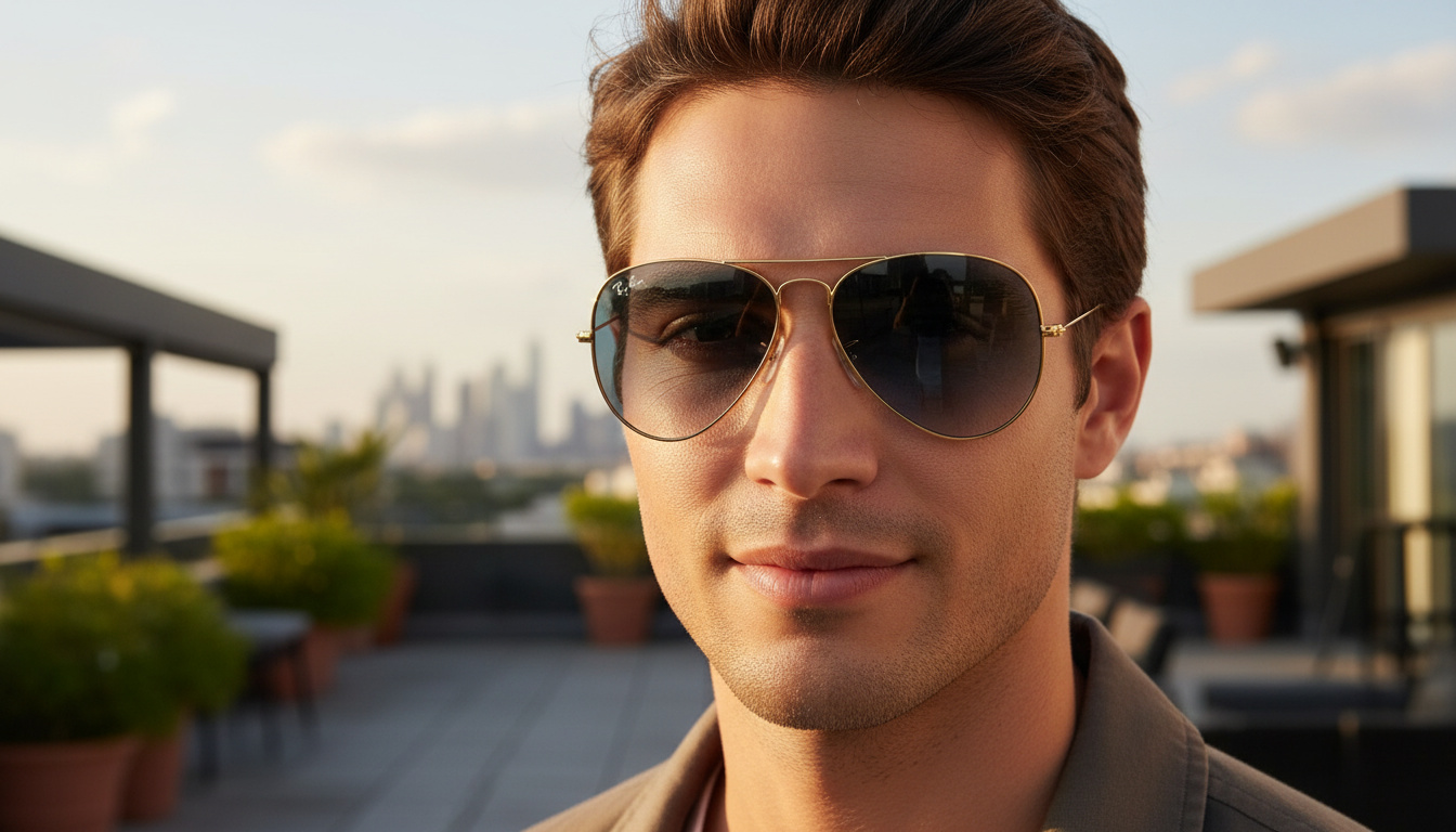 Vedere din față Ray-Ban AVIATOR LARGE METAL (RB3025 - 001/3F)