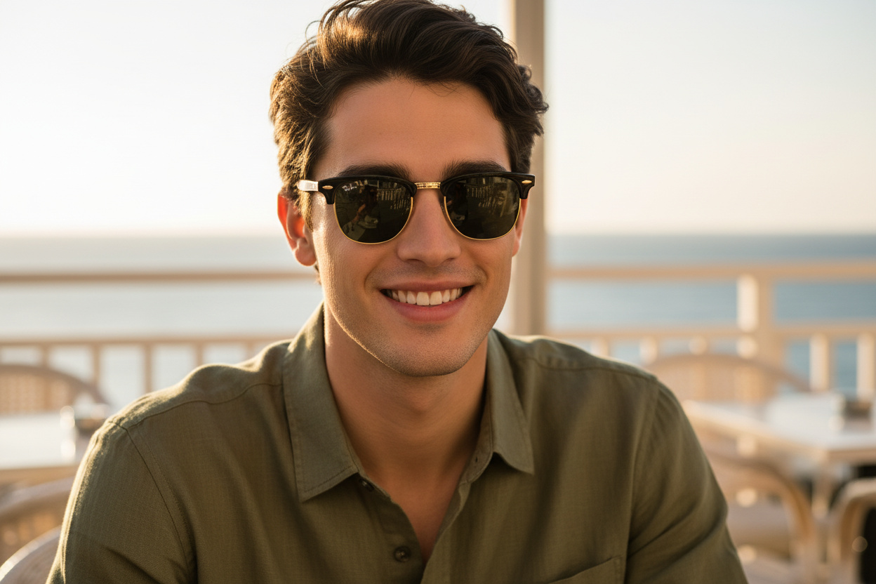 Vista frontal Ray-Ban CLUBMASTER FOLDING (RB2176 - 901)