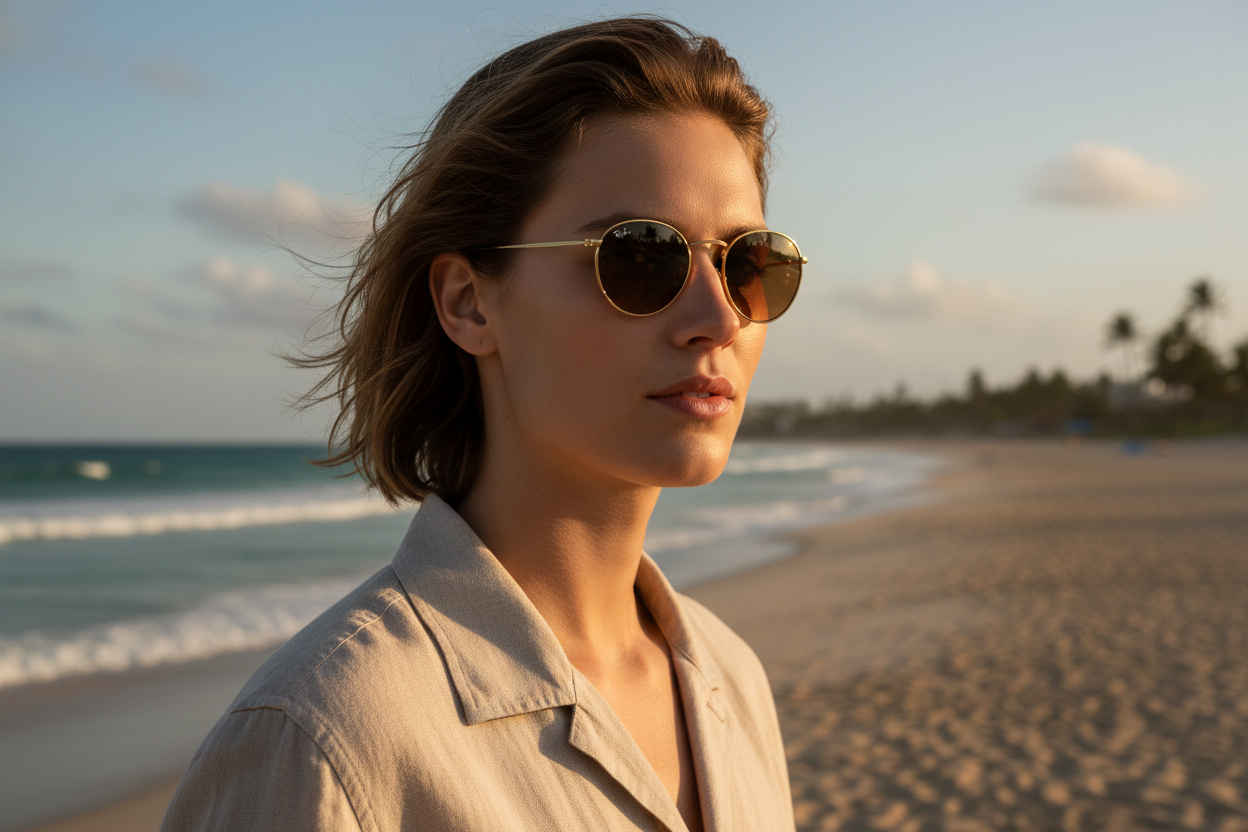 [glasses-front-view] Ray-Ban ROUND METAL (RB3447 - 9001A5)