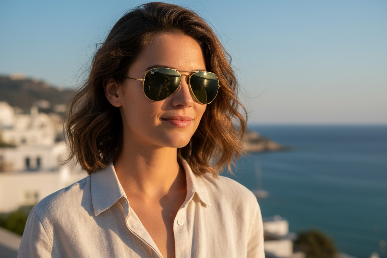 Vista frontal Ray-Ban AVIATOR LARGE METAL (RB3025 - 001/58)