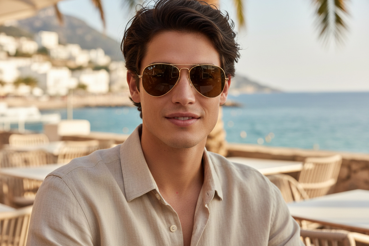 Vista frontal Ray-Ban AVIATOR LARGE METAL (RB3025 - 001/57)
