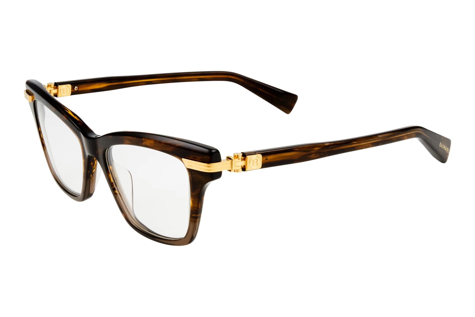 Balmain Paris   BPX-119 B-AF Dark Brown Swirl to Light Brown Crystal - Gold