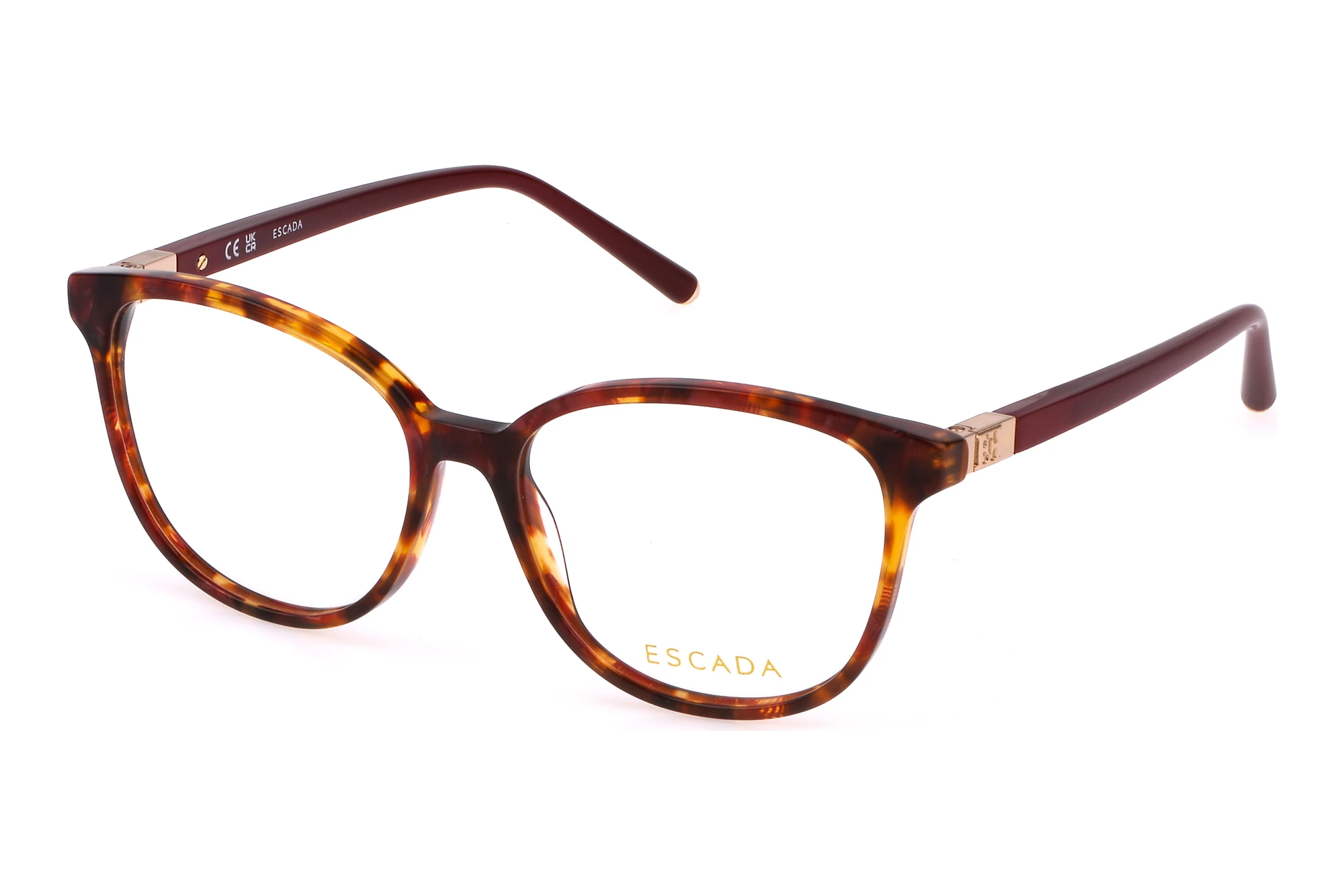 Escada Wire Frame Eyeglasses Copper Brown Oval Shape Made in France Vintage ESCADA Rosy Red Semi Rimless Early 90 main image 3