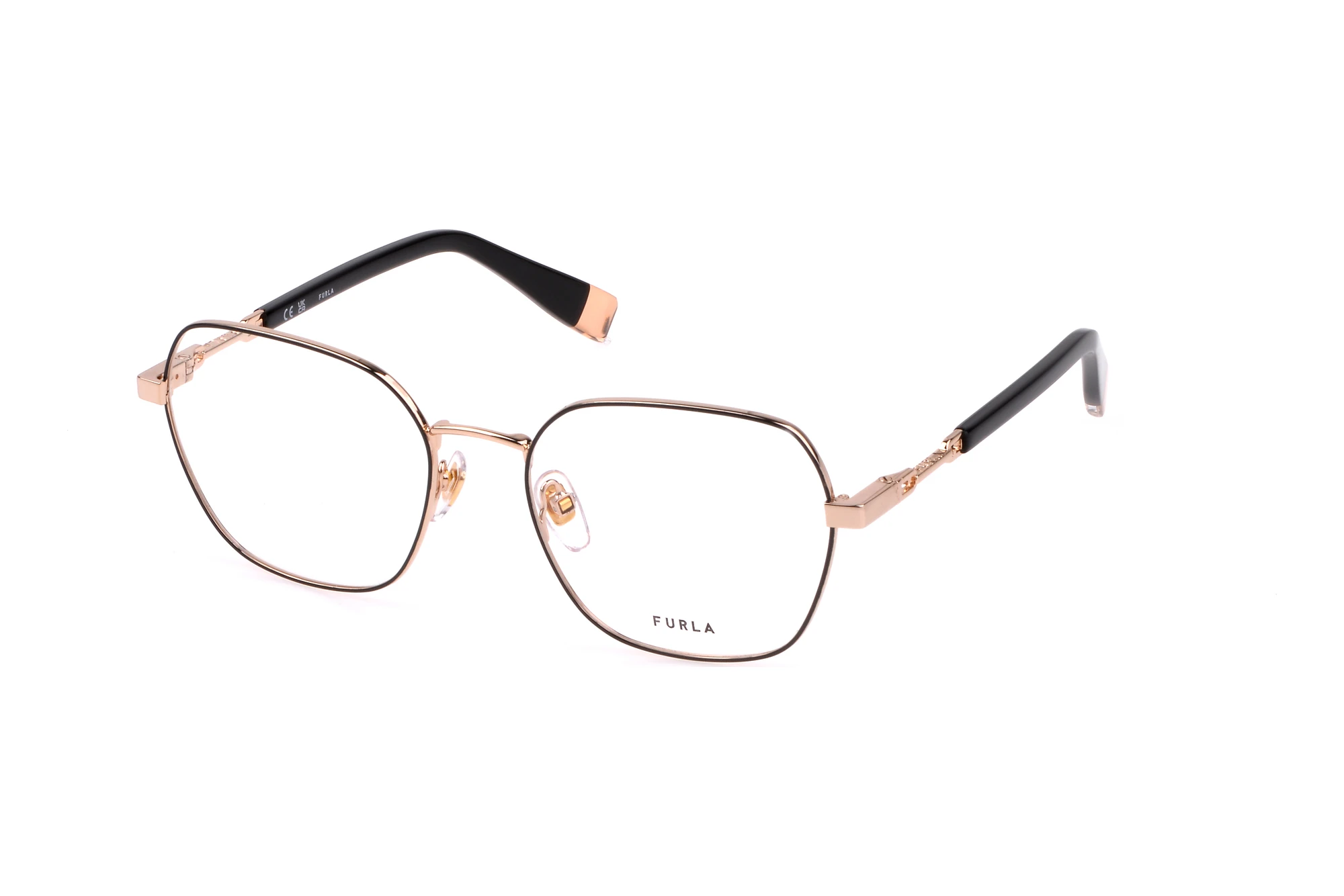 Furla Rose Gold Stainless Steel Glasses Women\'s (Frames) FURLA VFU581K – Eyemart Express main image 4