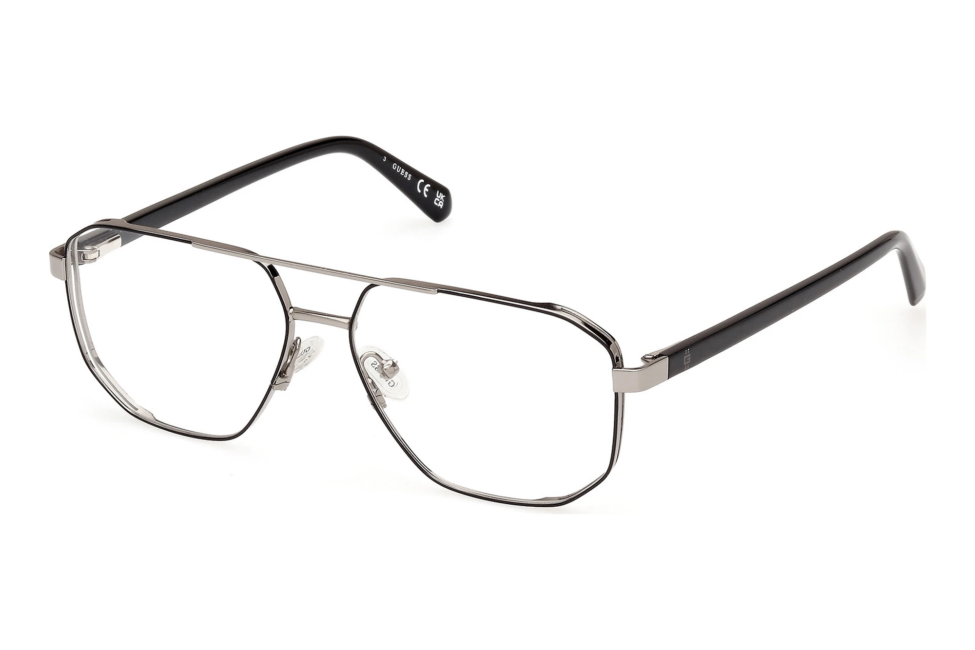 Guess Montature Occhiali GU2538 005 55, Unisex-Adulto, Nero, Made In Italy, Custodia Inclusa