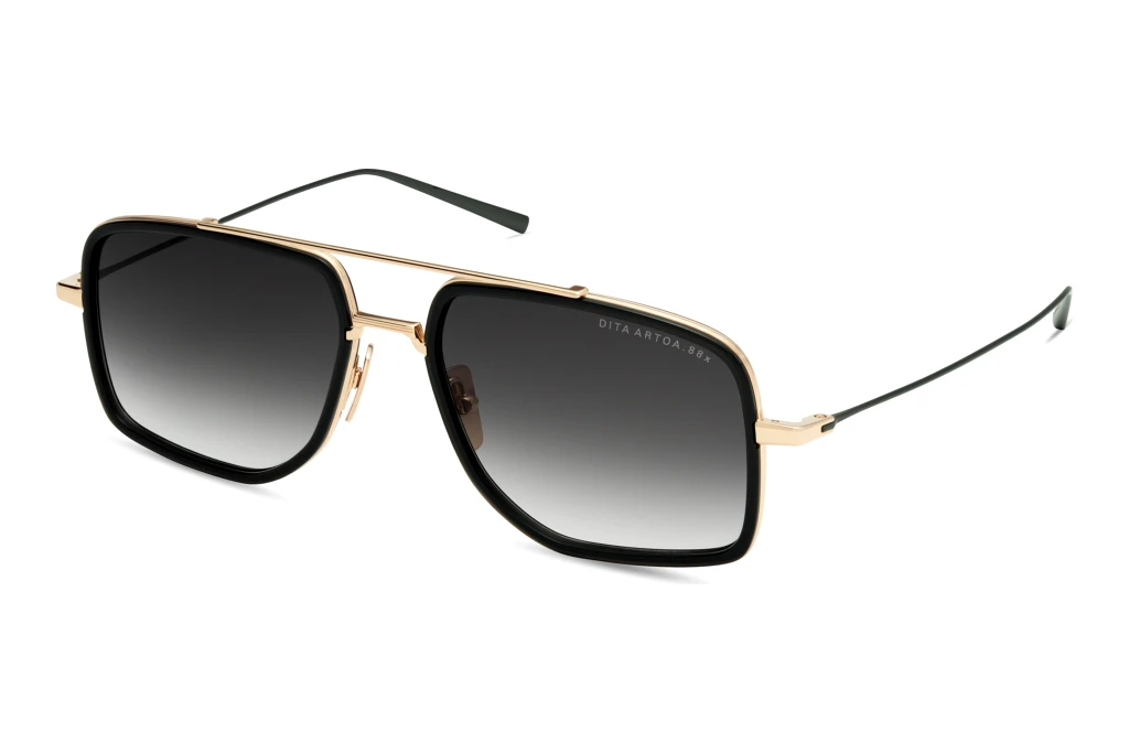 DITA   DTS-471 02A DARK GREY TO CLEAR GRADIENTWHITE GOLD - BLACK GLASS - BLACK IRON