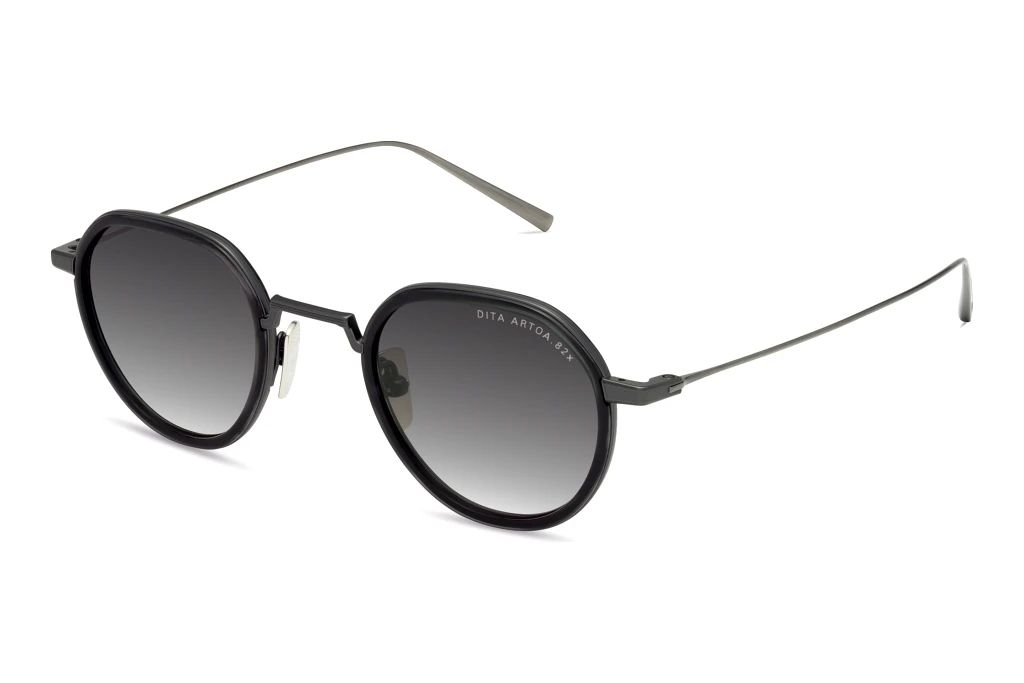 DITA   DTS-475 02A GREY TO CLEAR GRADIENTBLACK IRON - INK SWIRL - ANTIQUE SILVER