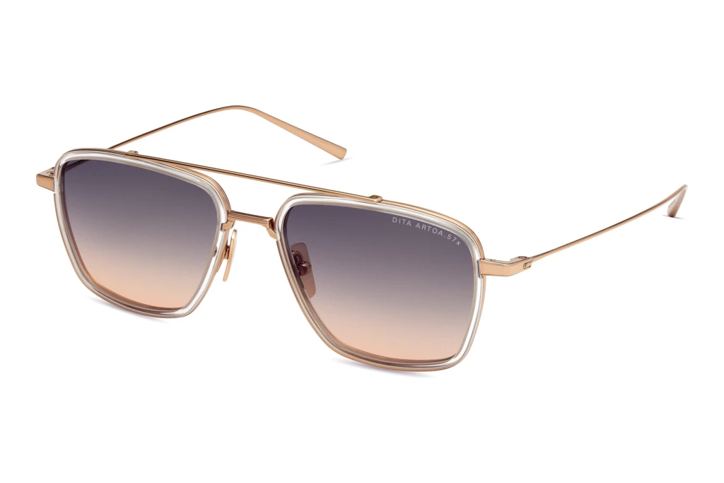 DITA   DTS-476 02A GREY TO PEACH GRADIENTROSE GOLD - CRYSTAL CLEAR