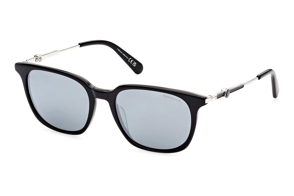 Moncler   ML0225 01D 01D - schwarz glanz / grau polarisierend