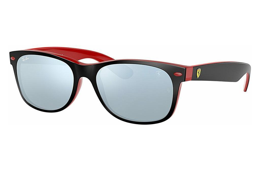 Ray-Ban   RB2132M F63830 LIGHT GREEN MIRROR SILVERMATTE BLACK ON RED