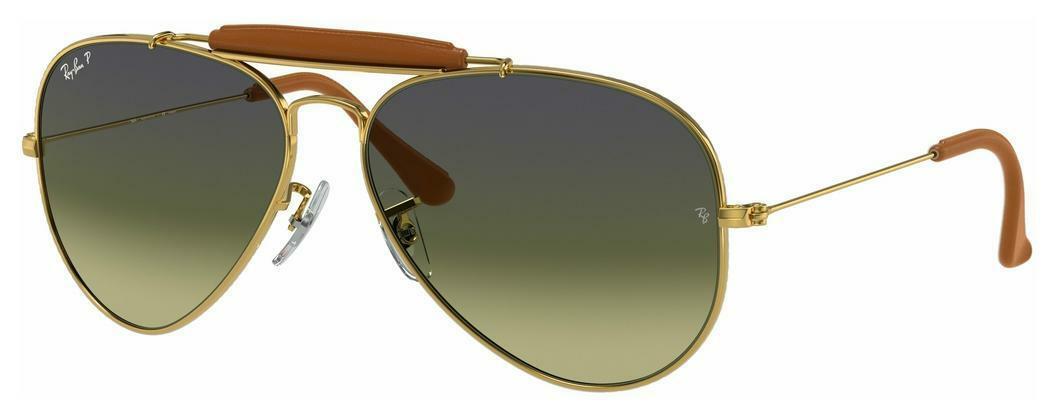 Ray-Ban   RB3422Q 001/M9 GREEN GRADIENT BLUELIGHT BROWN LEATHER ON ARISTA