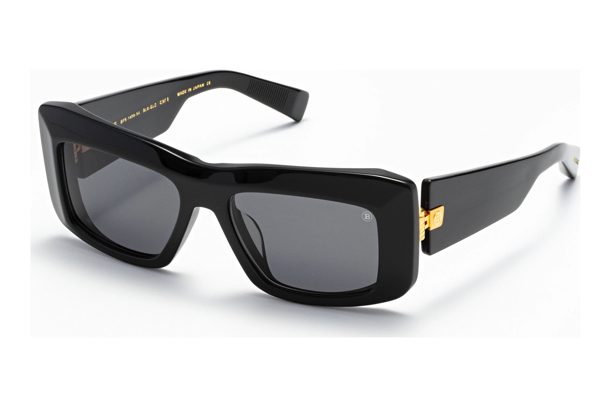 Balmain Paris Black Sunglasses Designer luxury Balmain Imperial Black Acetate & Titanium Rectangle  main image 3
