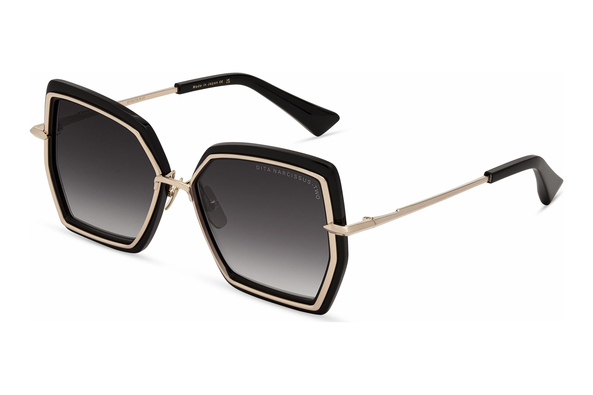 DITA   DTS-479 01A GREY TO CLEAR GRADIENTWHITE GOLD - BLACK