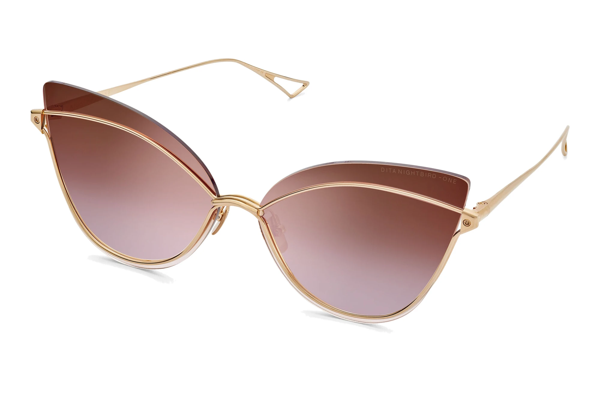 NEW! DITA NIGHTBIRD-ONE DTS515-66-01-GLD; WHITE GOLD FRAM W/ BROWN-PINK LENS $_57.JPG?set_id=880000500F main image 2