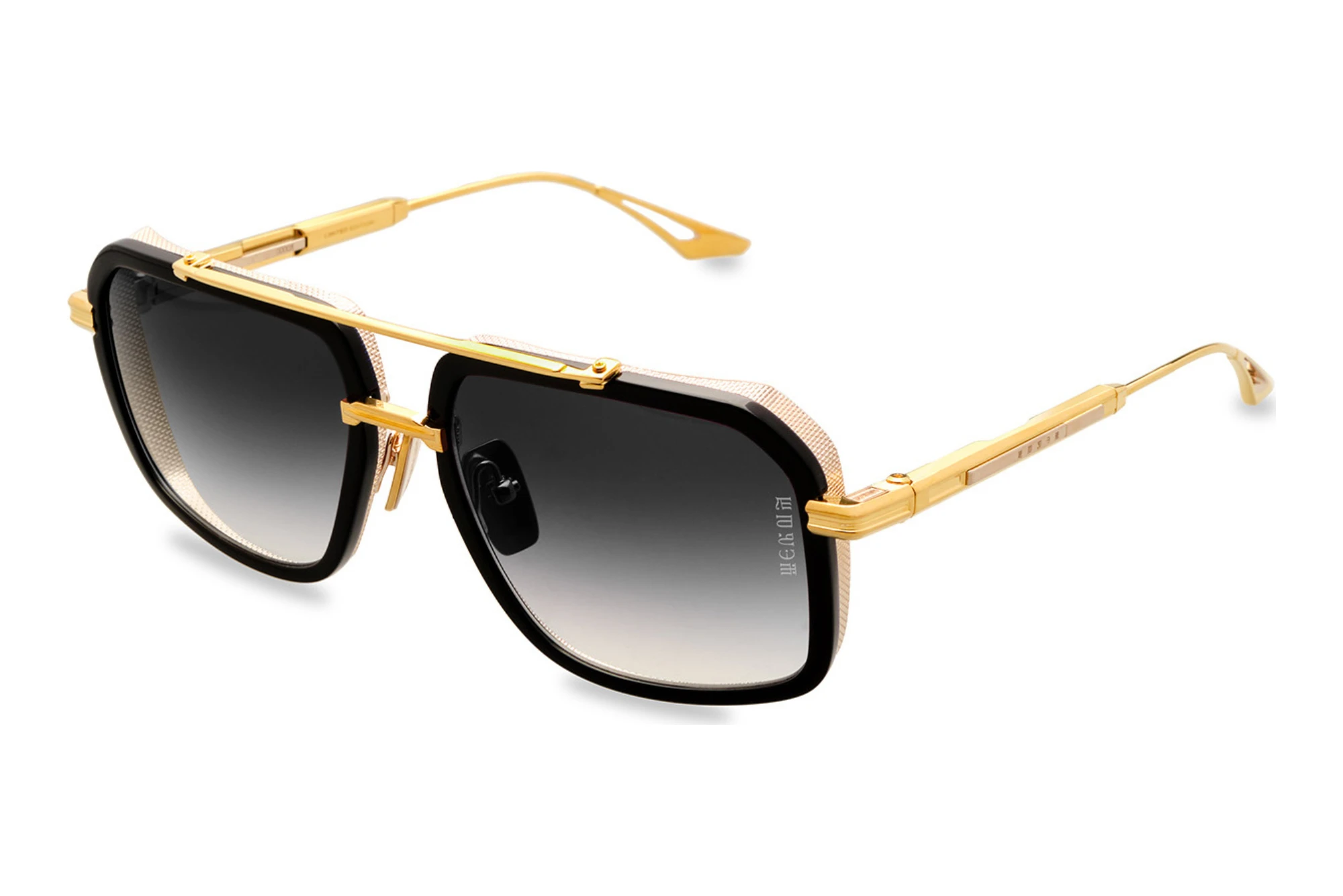 DITA-EPILUXURY   DES-013 01A DARK GREY TO CLEAR GRADIENT - RED ARBLACK - YELLOW GOLD