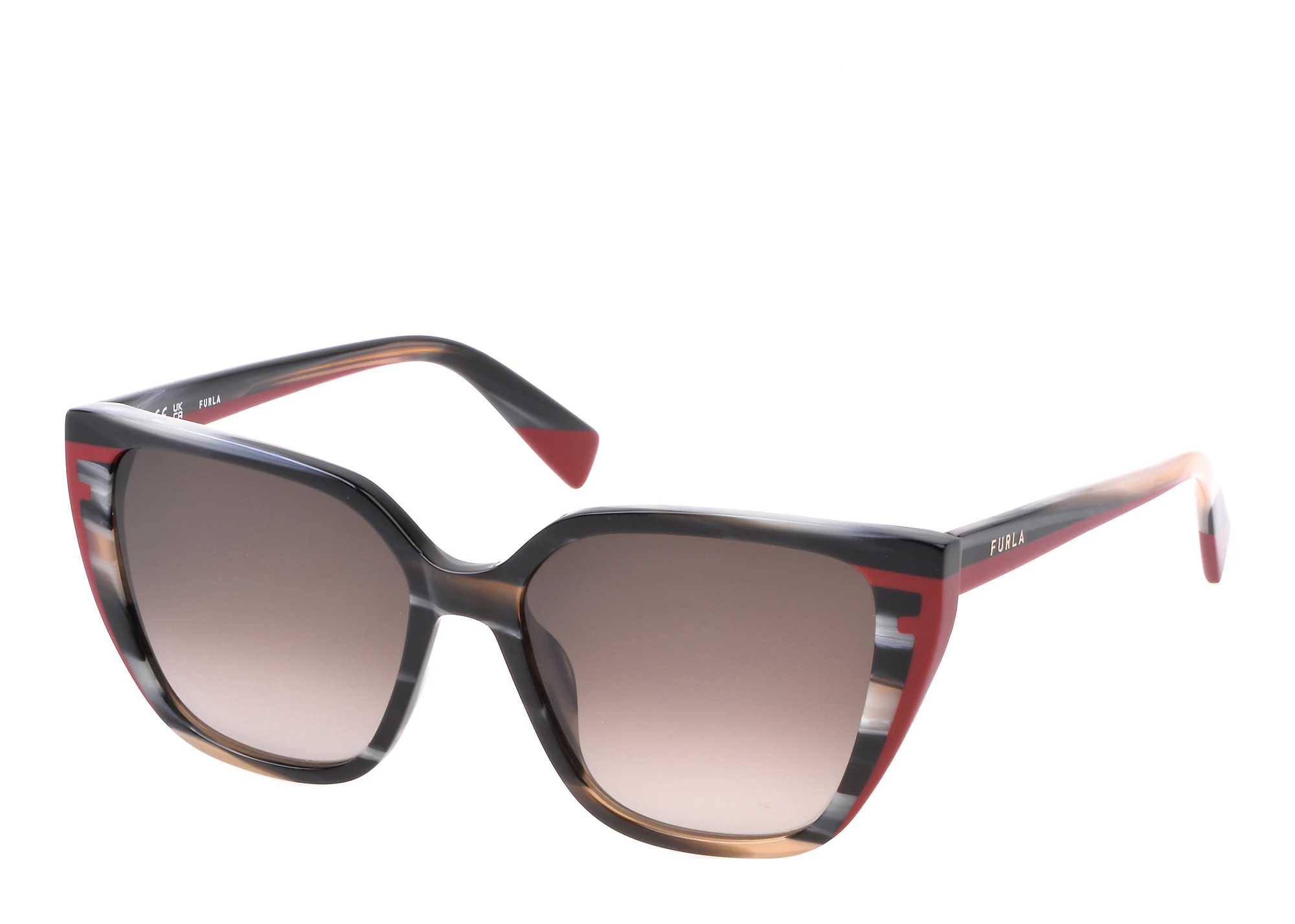 NWT Furla SFU 710 Chic Burgundy Red Squared Cat Eye Sunglasses 54mm Furla Women main image 2