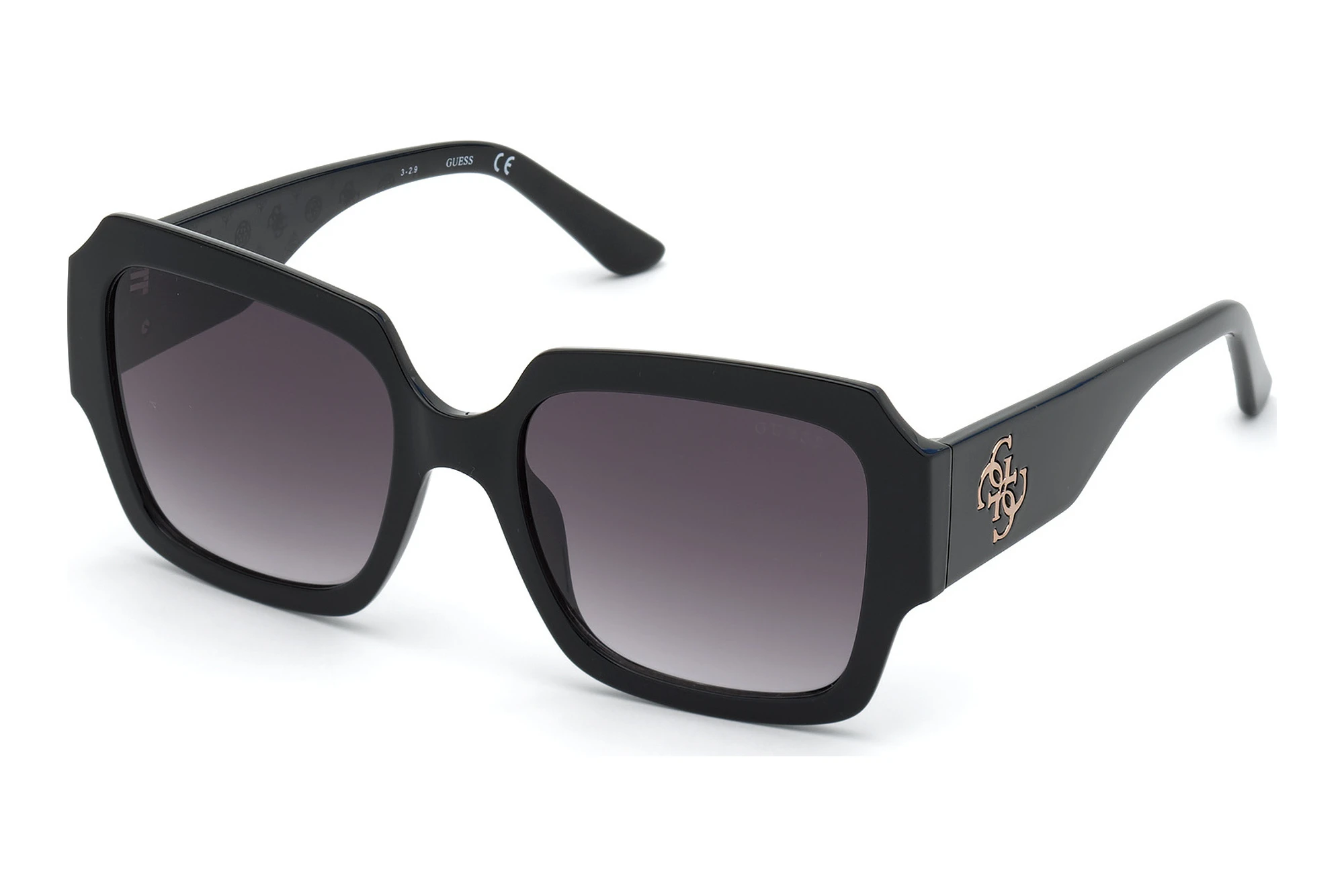 Guess GU7680 Sunglasses OS Gray Transparent Square Gradient Lenses Guess Sunglasses GU-7681-S 52P main image 3
