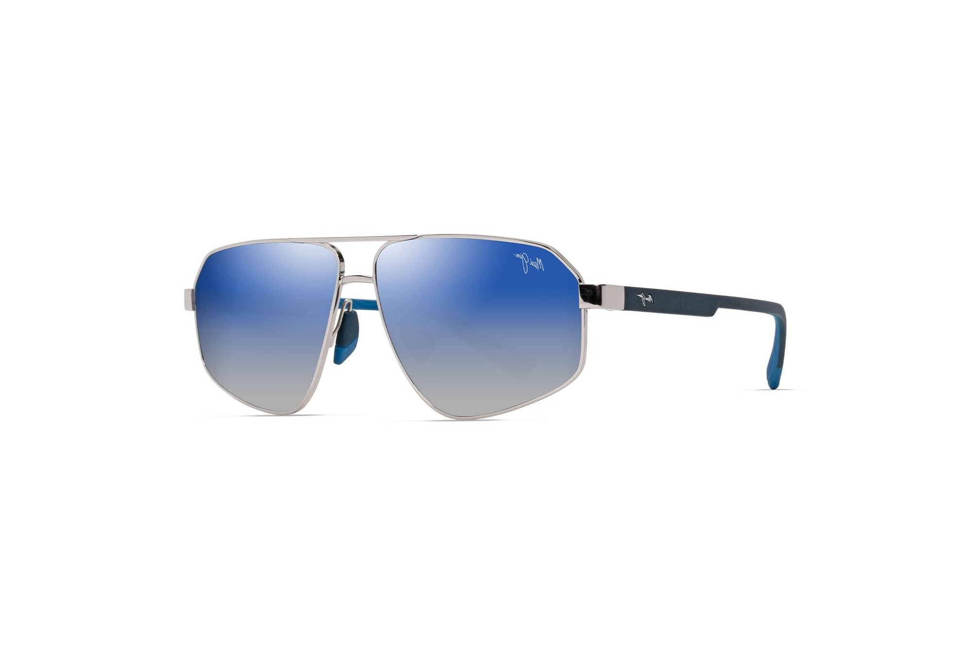 Maui Jim   Keawawa DBS620-17 Dual Mirror Blue to SilverShiny Silver w/Dark Blue