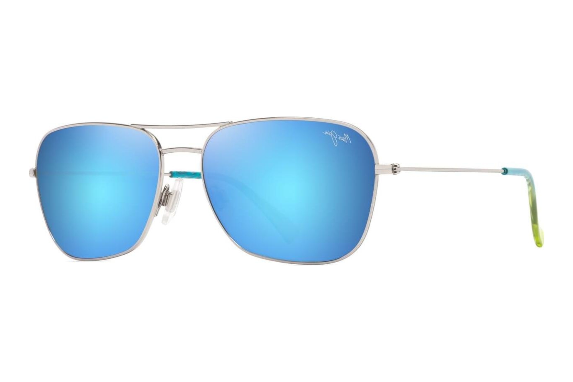 Maui Jim   Naauao B675-17B Blue HawaiiShiny Silver w/Blue & Green