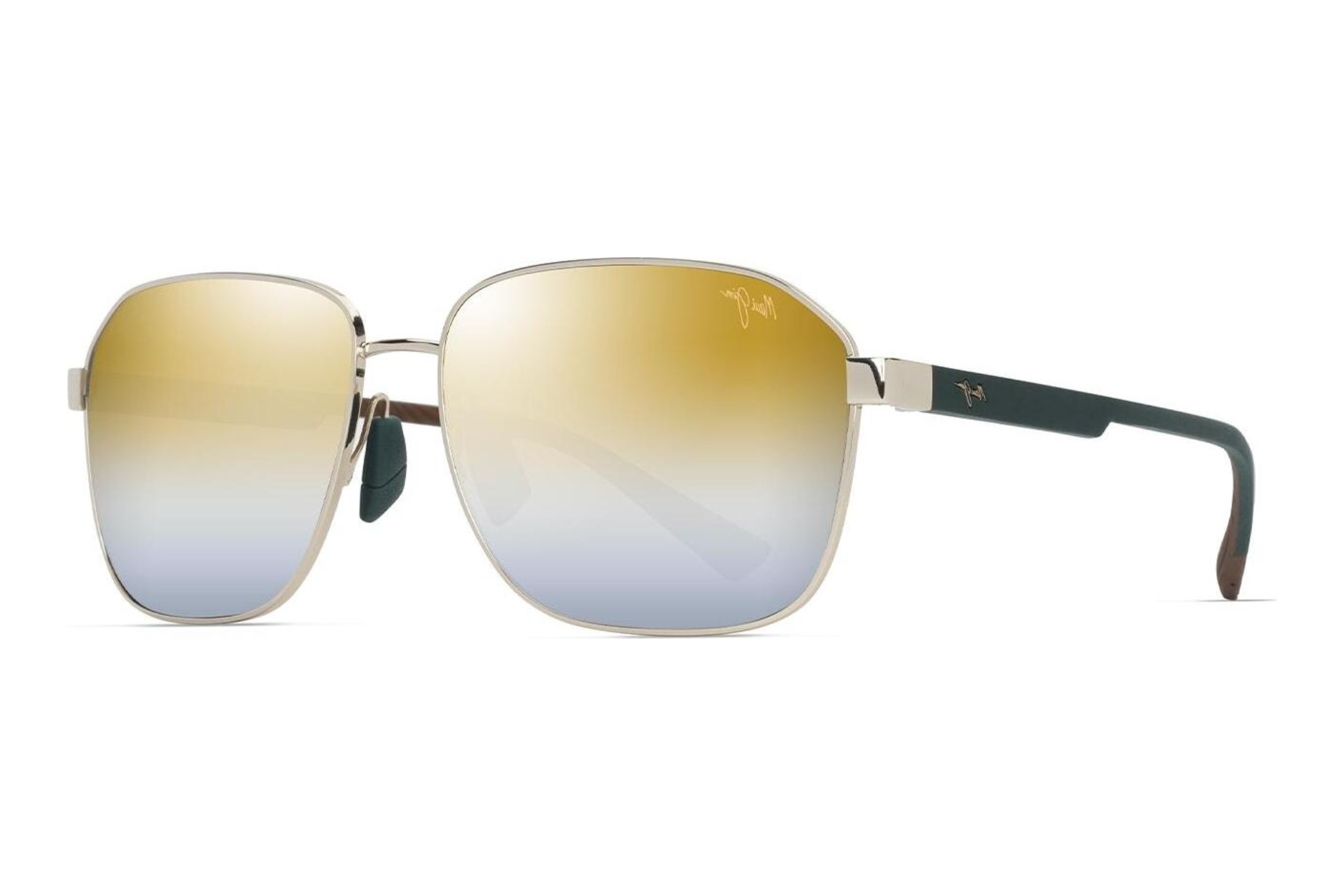 Maui Jim   Onipaa AF DGS651-16 Dual Mirror Gold to SilverShiny Gold w/Green