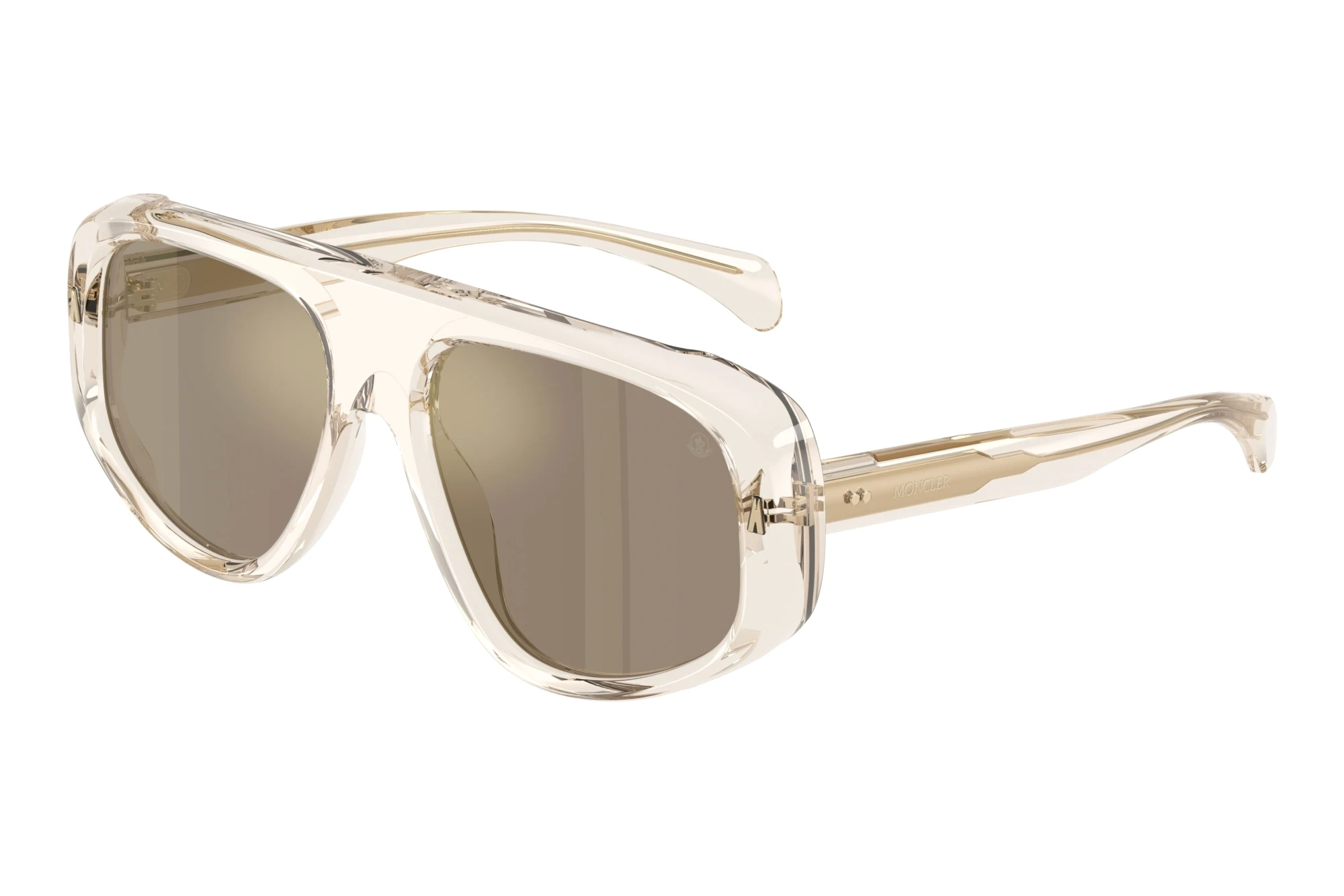 Moncler   ME6035U 30035A Light Brown Mirror GoldShiny Transparent Off White