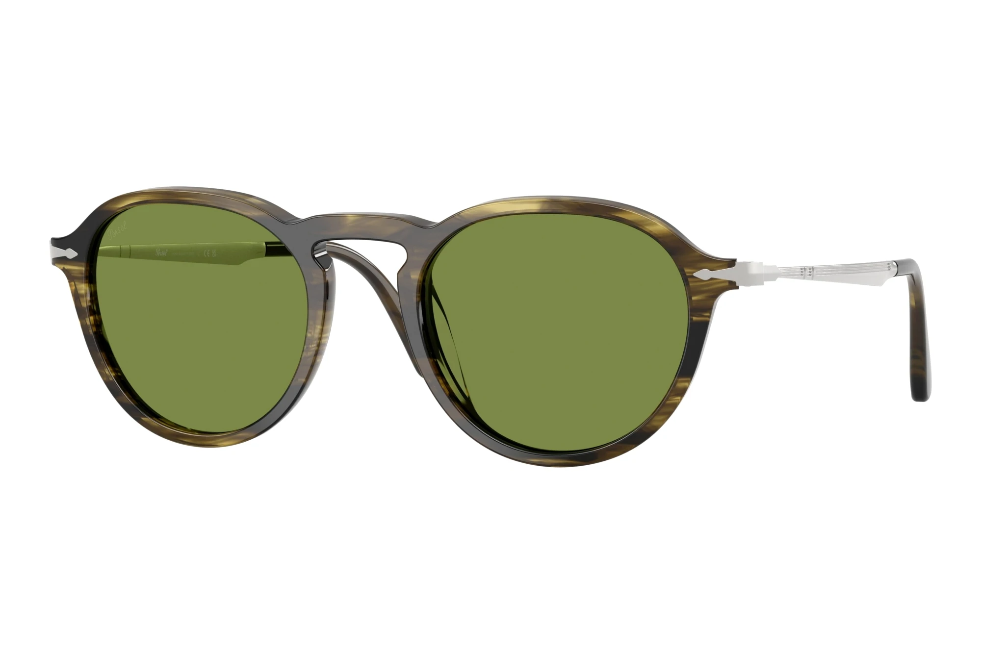 Persol   PO3383S 12374E GreenStriped Black & Olive Green