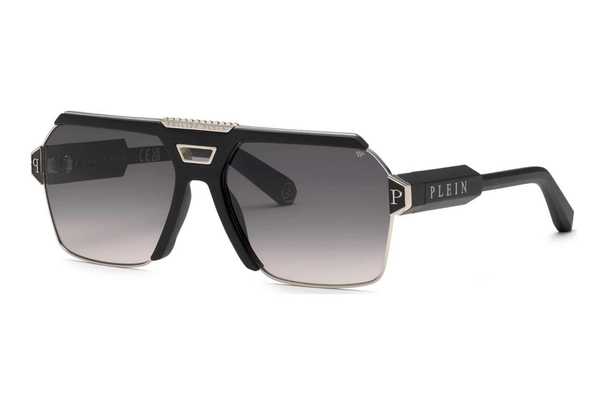Philipp Plein   SPP147M 0K07 SMOKE GRADIENT SMOKESHINY PALLADIUM W/SEMI MATT BLACK PARTS