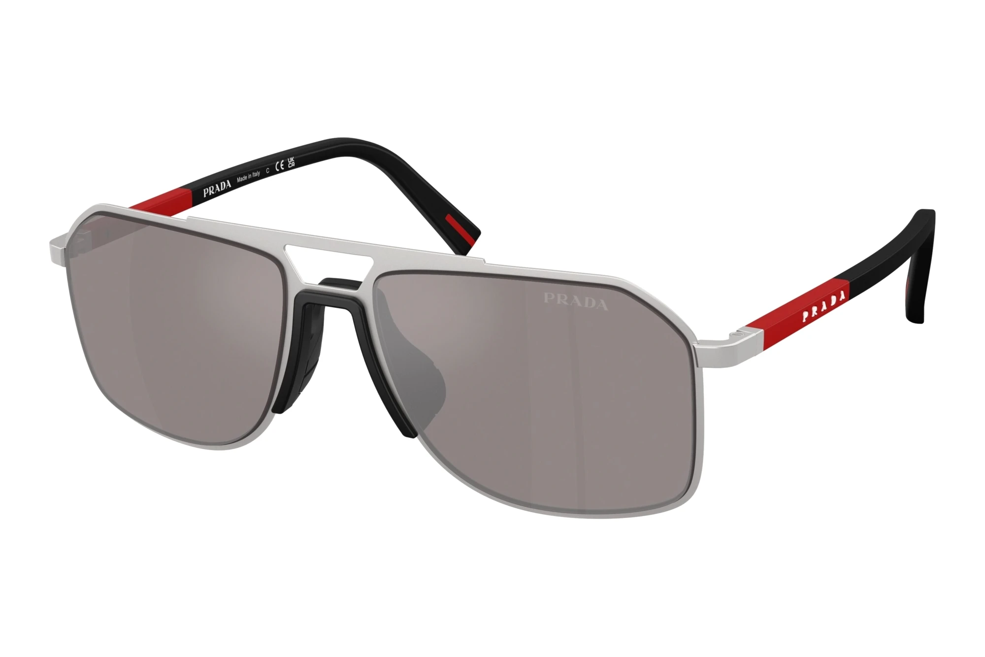 Prada Linea Rossa   PS B51S 18X80I Purple Brown Mirror SilverMatte Silver