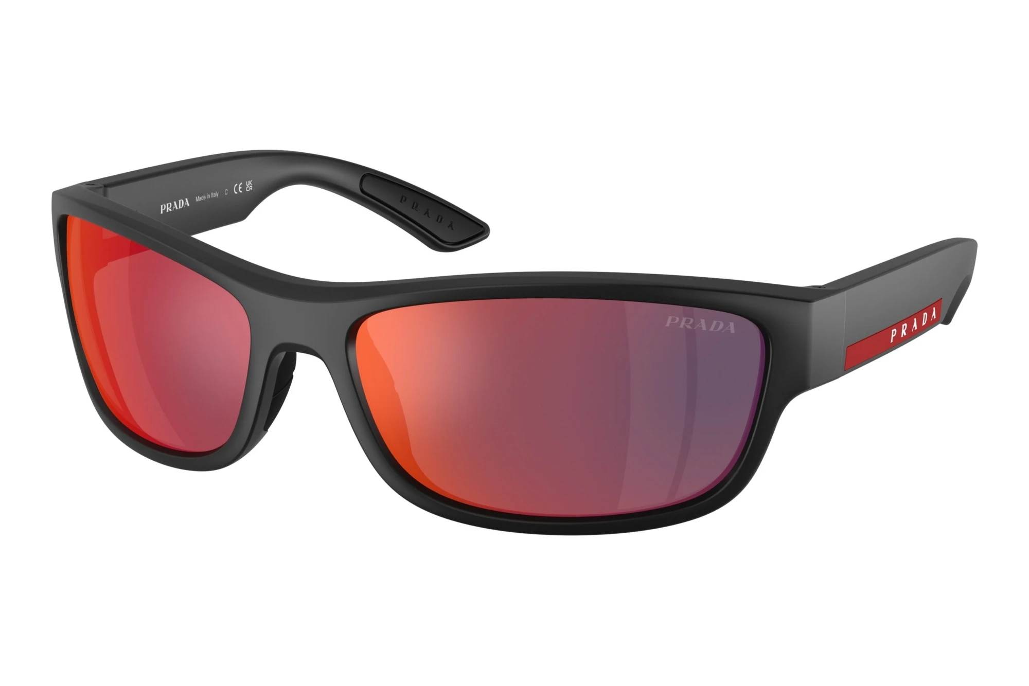 Prada Linea Rossa   PS C04S 1BO21A Dark Grey Mirror Blue/RedMatte Balck